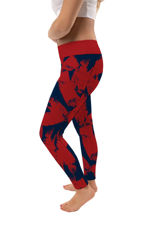 Stony Brook Seawolves Vive La Fete Paint Brush Logo on Waist Women Red Yoga Leggings - Vive La Fête - Online Apparel Store