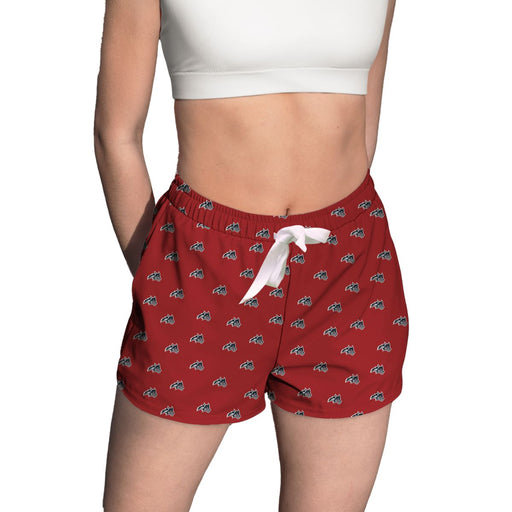 Stony Brook Seawolves Vive La Fete Game Day All Over Logo Women Red Lounge Shorts