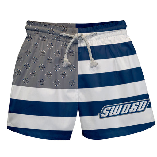 Southwestern Oklahoma State Bulldogs Vive La Fete Game Day Blue Flag Swimtrunks V1