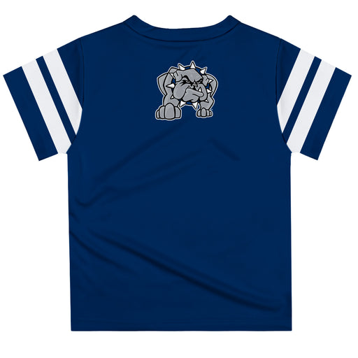 Southwestern Oklahoma State Bulldogs Vive La Fete Boys Game Day Blue Short Sleeve Tee with Stripes on Sleeves - Vive La Fête - Online Apparel Store