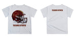 Texas State University Bobcats TXST Original Dripping Football White  T-Shirt by Vive La Fete - Vive La Fête - Online Apparel Store