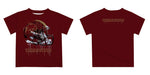 Texas State University Bobcats TXST Original Dripping Football Maroon T-Shirt by Vive La Fete - Vive La Fête - Online Apparel Store