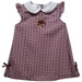 Texas State University Bobcats TXST Embroidered Maroon Gingham A Line Dress