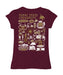 TXST Texas State Bobcats Hand Sketched Vive La Fete Impressions Artwork Maroon Girls Cotton Short Sleeve Tee - Vive La Fête - Online Apparel Store