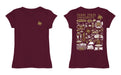 TXST Texas State Bobcats Hand Sketched Vive La Fete Impressions Artwork Maroon Girls Cotton Short Sleeve Tee - Vive La Fête - Online Apparel Store