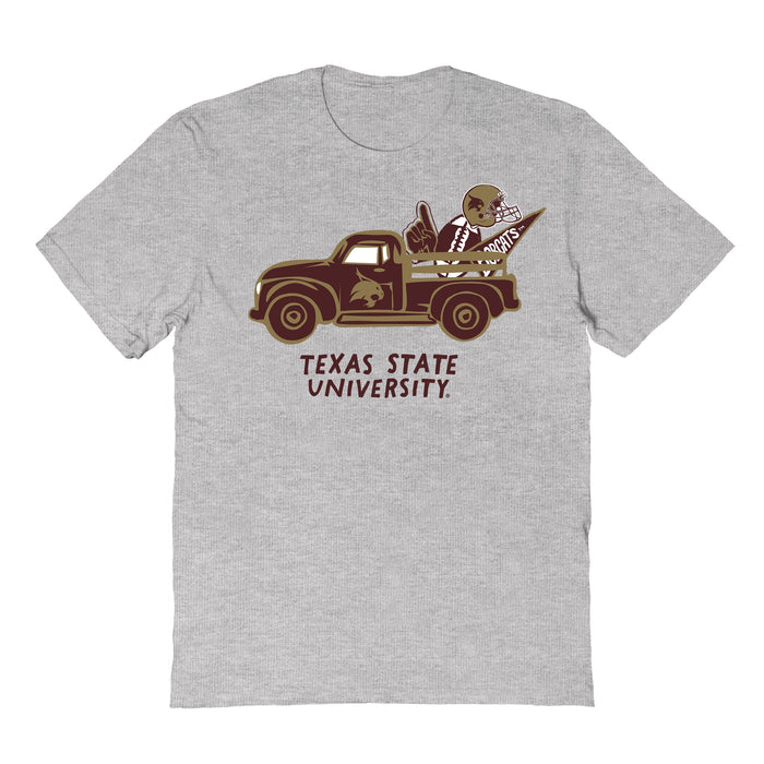 TXST Texas State Bobcats Hand Sketched Vive La Fete Impressions Truck Kids Grey Cotton T-shirt