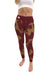Texas State University Bobcats TXST Vive La Fete Paint Brush Logo on Waist Women Maroon Yoga Leggings