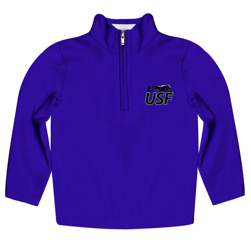 Sioux Falls Cougars USF Vive La Fete Game Day Solid Purple Quarter Zip Pullover Sleeves