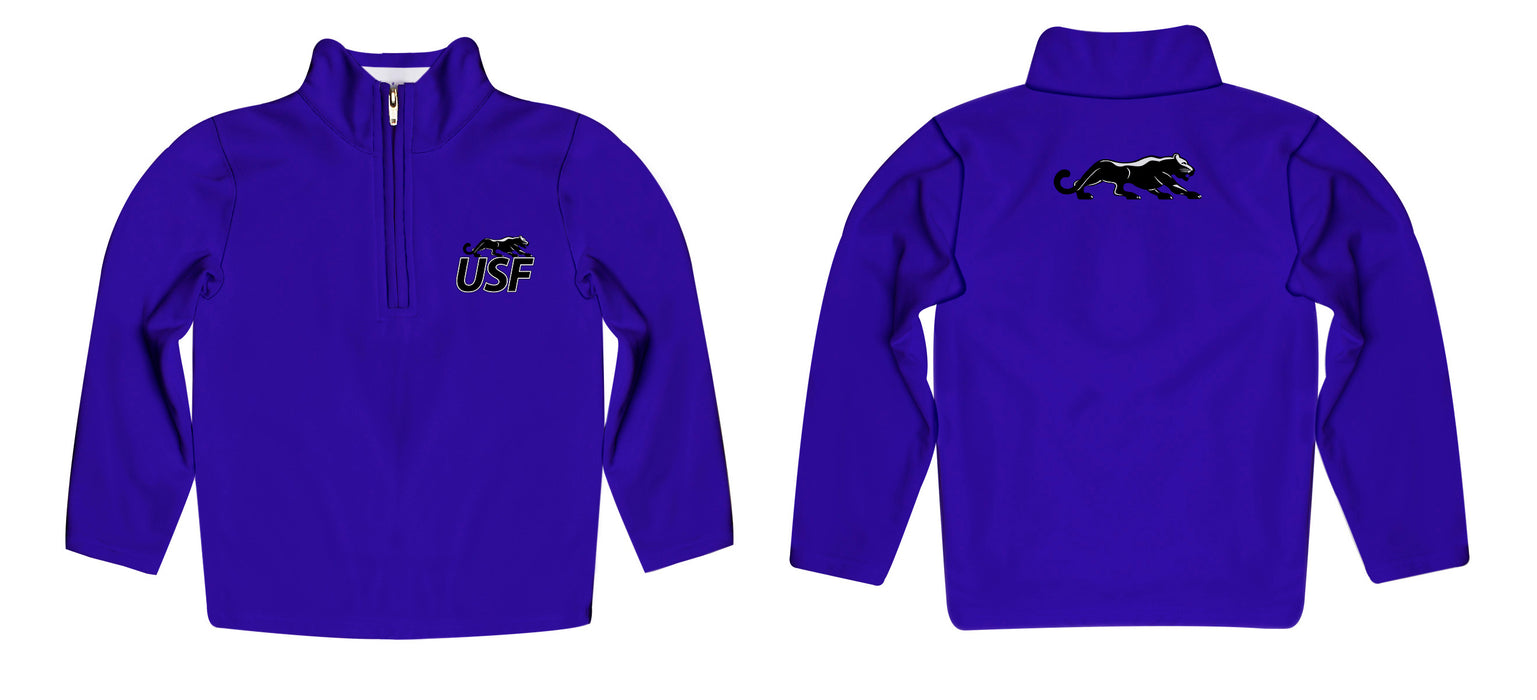 Sioux Falls Cougars USF Vive La Fete Game Day Solid Purple Quarter Zip Pullover Sleeves - Vive La Fête - Online Apparel Store