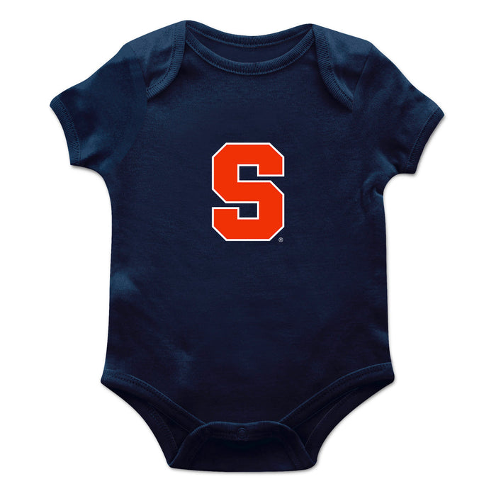 Syracuse Orange Cotton Short Sleeve Bodysuit Navy