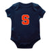 Syracuse Orange Cotton Short Sleeve Bodysuit Navy