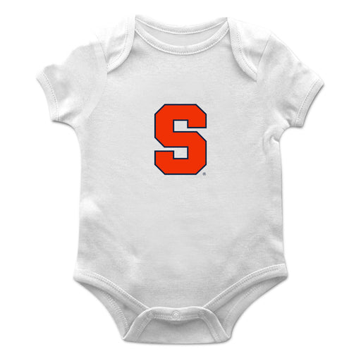 Syracuse Orange Cotton Short Sleeve Bodysuit White