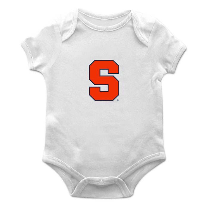 Syracuse Orange Cotton Short Sleeve Bodysuit White