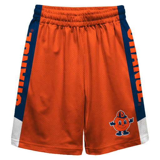 Syracuse Orange Vive La Fete Game Day Orange Stripes Boys Solid Navy Athletic Mesh Short
