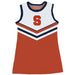 Syracuse Orange Sleeveless Cheerleader A Line Dress White and Orange
