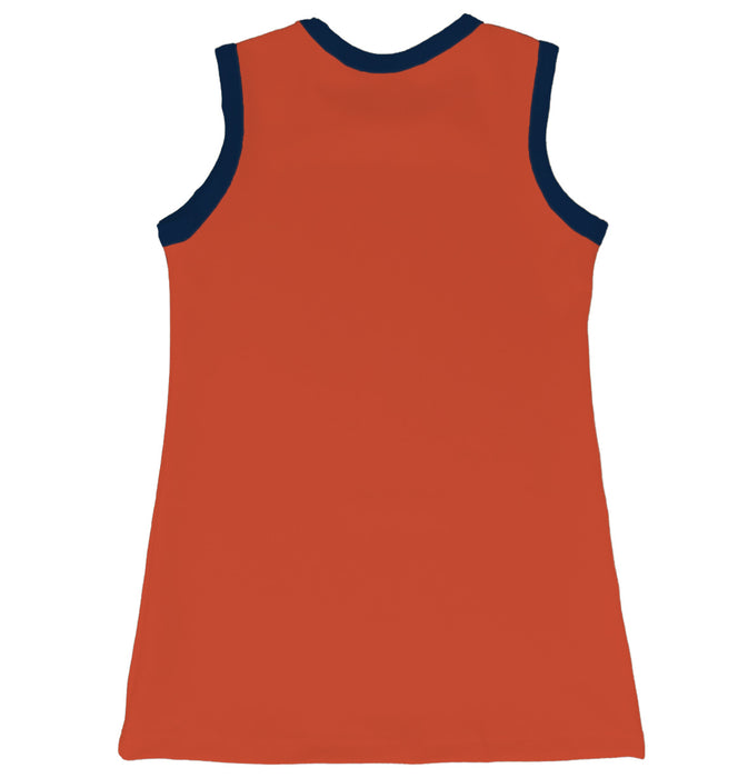 Syracuse Orange Sleeveless Cheerleader A Line Dress White and Orange