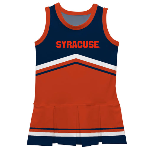 Syracuse Orange Vive La Fete Game Day Navy and Orange Sleeveless Chearleader Dress