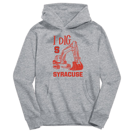 Syracuse Orange Excavator Heather Grey Cotton Youth Hoodie