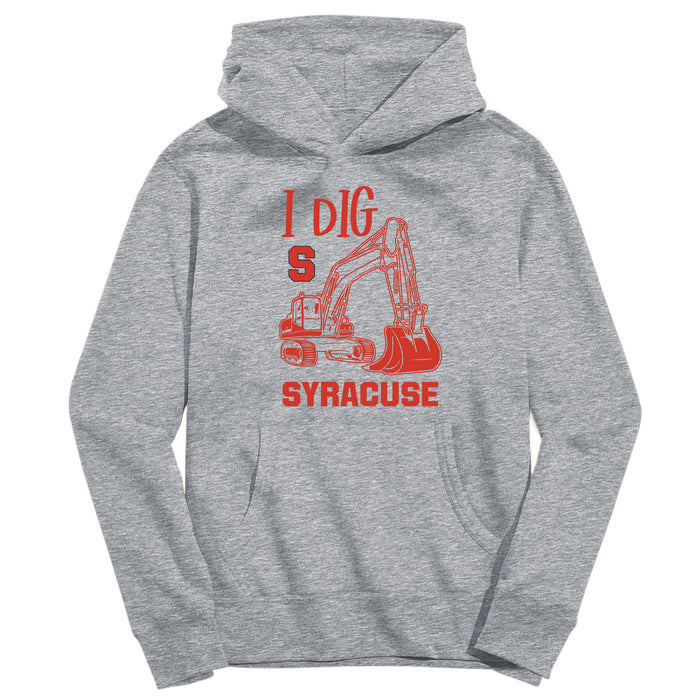 Syracuse Orange Excavator Heather Grey Cotton Youth Hoodie