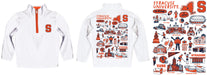 Syracuse Orange Hand Sketched Vive La Fete Impressions Artwork White Boys Quarter Zip Pullover V1 - Vive La Fête - Online Apparel Store