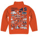 Syracuse Orange Hand Sketched Vive La Fete Impressions Artwork Orange Boys Quarter Zip Pullover V1 - Vive La Fête - Online Apparel Store