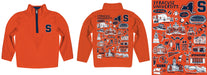 Syracuse Orange Hand Sketched Vive La Fete Impressions Artwork Orange Boys Quarter Zip Pullover V1 - Vive La Fête - Online Apparel Store