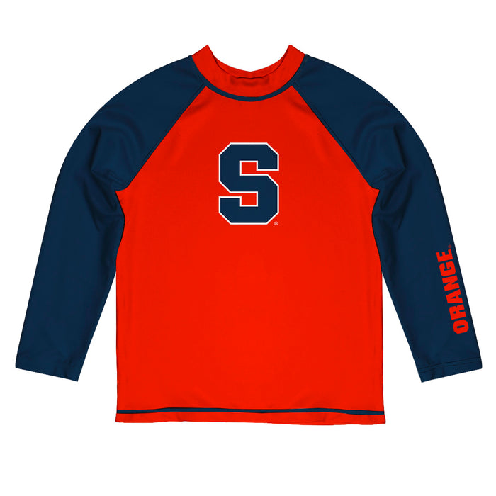 Syracuse Orange Vive La Fete Logo Orange Long Sleeve Raglan Rashguard