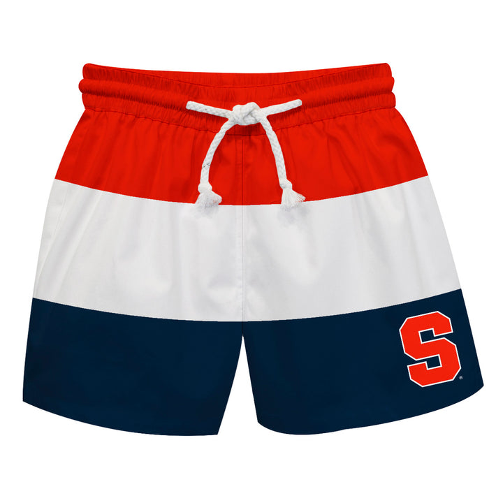 Syracuse Orange Vive La Fete Orange Stripes Swimtrunks V1