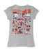 Syracuse Orange Hand Sketched Vive La Fete Impressions Artwork Grey Girls Cotton Short Sleeve Tee - Vive La Fête - Online Apparel Store