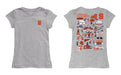 Syracuse Orange Hand Sketched Vive La Fete Impressions Artwork Grey Girls Cotton Short Sleeve Tee - Vive La Fête - Online Apparel Store