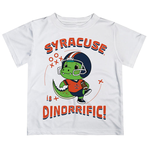 Syracuse Orange Vive La Fete Dinorrific Boys Game Day White Short Sleeve Tee
