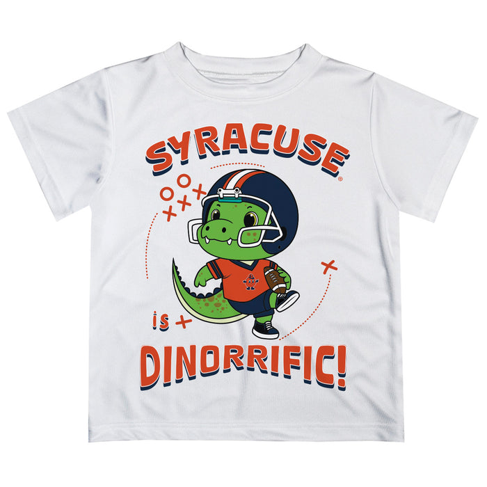 Syracuse Orange Vive La Fete Dinorrific Boys Game Day White Short Sleeve Tee