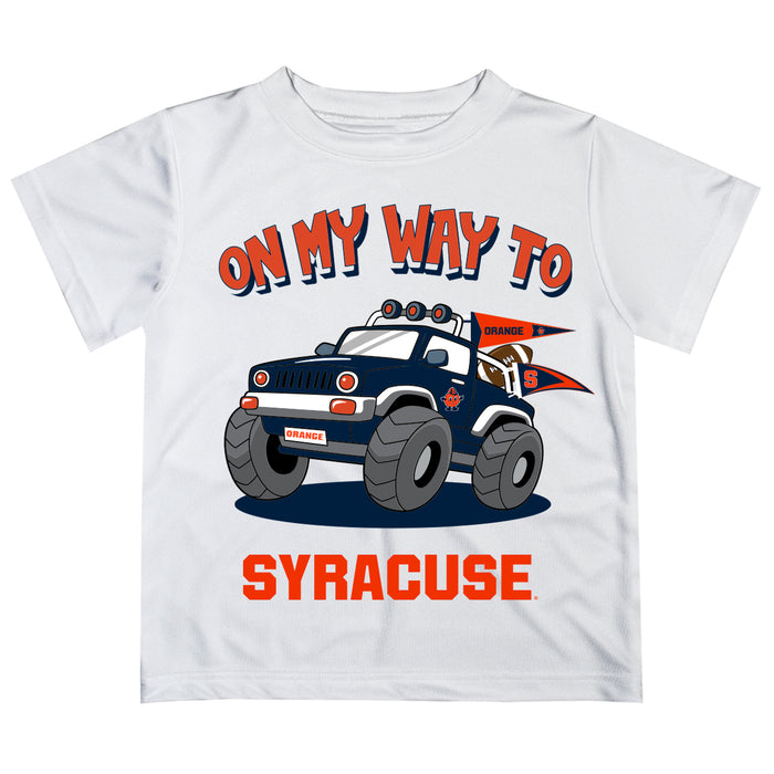 Syracuse Orange Vive La Fete Monster Truck Boys Game Day White Short Sleeve Tee