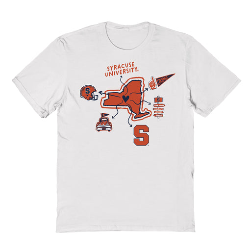 Syracuse Orange Hand Sketched Vive La Fete Impressions Icones Kids White T-shirt