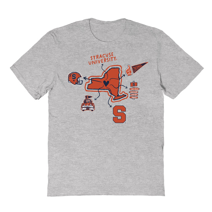 Syracuse Orange Hand Sketched Vive La Fete Impressions Icones Kids Grey T-shirt