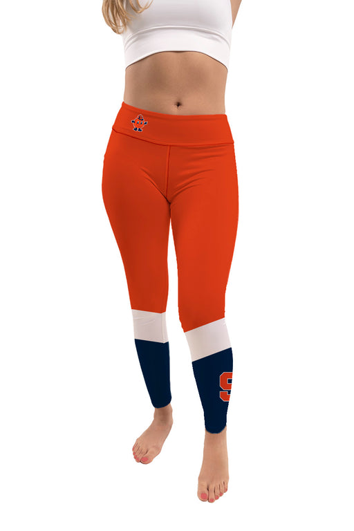 Syracuse Orange Vive La Fete Game Day Collegiate Ankle Color Block Women Orange Blue Yoga Leggings