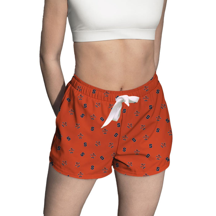 Syracuse Orange Vive La Fete Game Day All Over Logo Women Orange Lounge Shorts