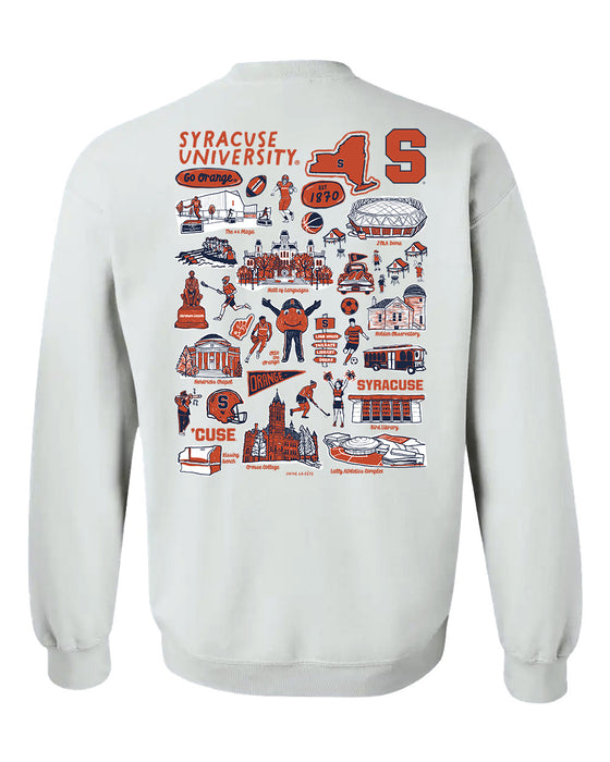 Syracuse Hand Sketched Artwork Crewneck Sweatshirt for Women - Vive La Fête - Online Apparel Store