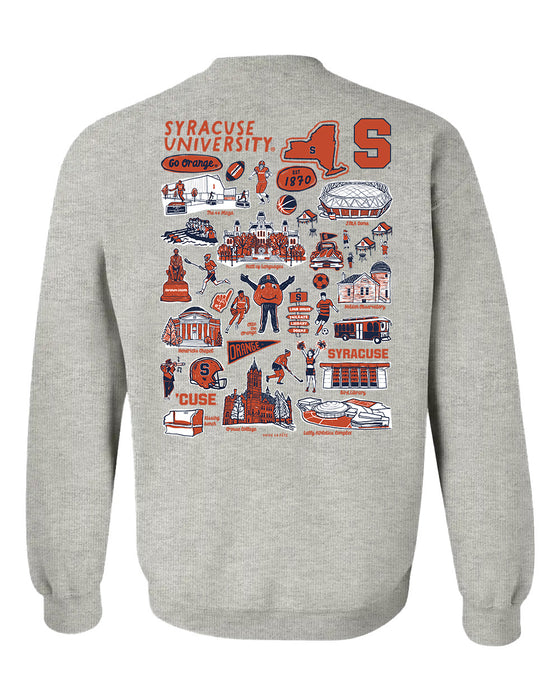 Syracuse Hand Sketched Artwork Crewneck Sweatshirt for Women - Vive La Fête - Online Apparel Store