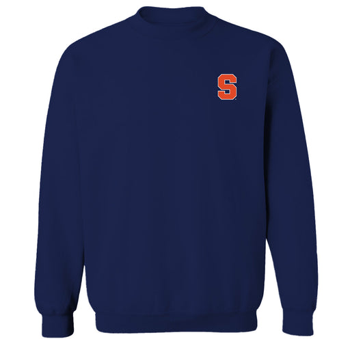 Syracuse Orange Hand Sketched Vive La Fete Impressions Artwork Navy Crew Neck Sweatshirt for Women