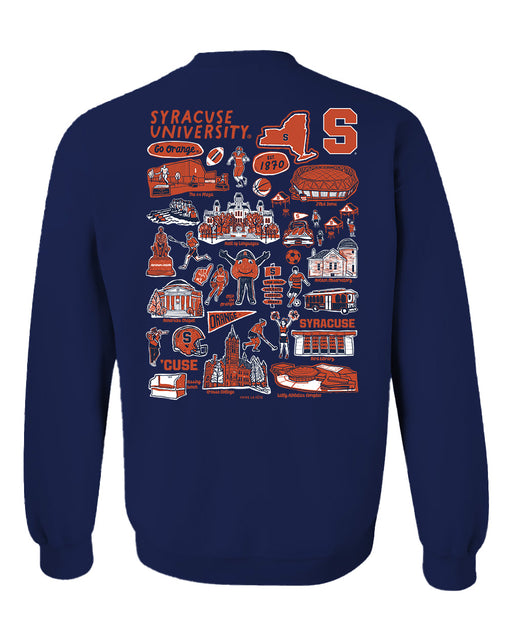 Syracuse Hand Sketched Artwork Crewneck Sweatshirt for Women - Vive La Fête - Online Apparel Store