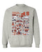 Syracuse Orange Hand Sketched Vive La Fete Impressions Grey Cotton Crewneck Sweatshirt for Women