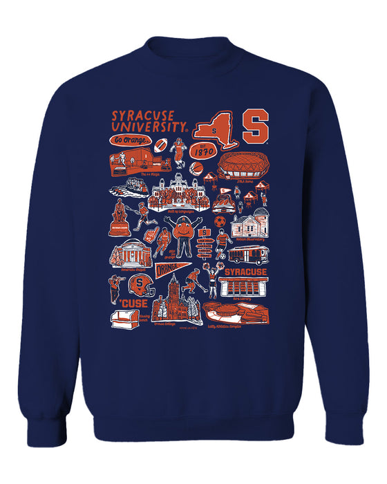 Syracuse Orange Vive La Fete Impressions Navy Cotton Crewneck Sweatshirt for Women