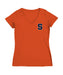Syracuse Orange Hand Sketched Vive La Fete Impressions Artwork Orange Women Cotton Short Sleeve V-Neck Tshirt