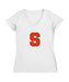 Syracuse Orange Women's V-neck Fitted Cotton T-Shirt White