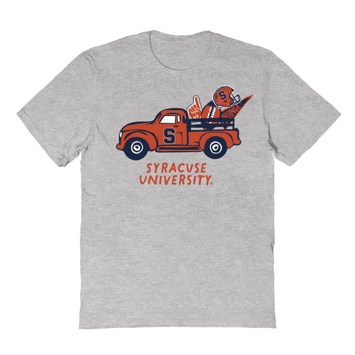 Syracuse Orange Hand Sketched Vive La Fete Impressions Truck Grey T-shirt for Women