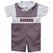 Texas AM Aggies Smocked Maroon Gingham Jon Jon and Short Sleeve White Shirt
