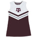 Texas A&M Aggies Sleeveless Cheerleader A Line Dress White and Maroon