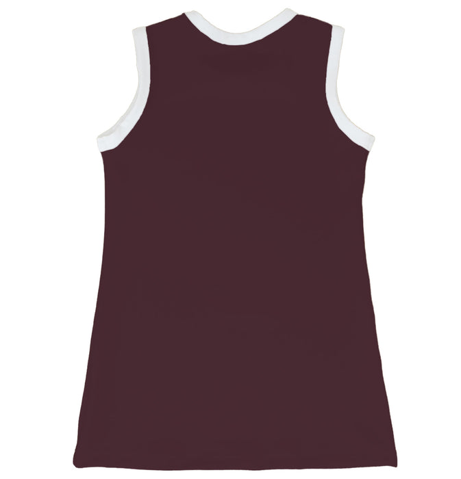 Texas A&M Aggies Sleeveless Cheerleader A Line Dress White and Maroon