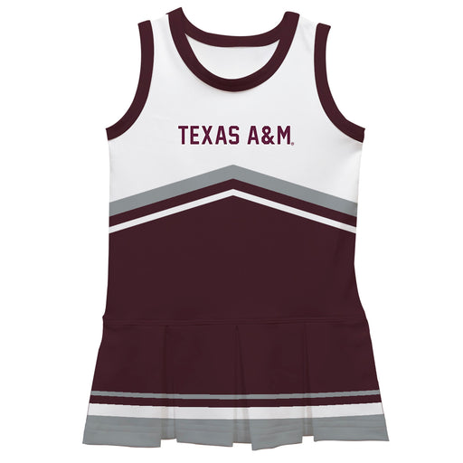 Texas A&M Aggies Vive La Fete Game Day White and Maroon Sleeveless Chearleader Dress